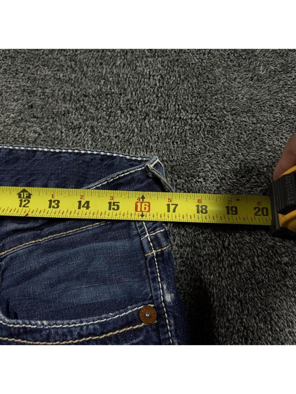 Y2K Grunge Archive Big Star Dark Wash Bootcut Jeans - Fits 33x32! - Picture 3 of 5